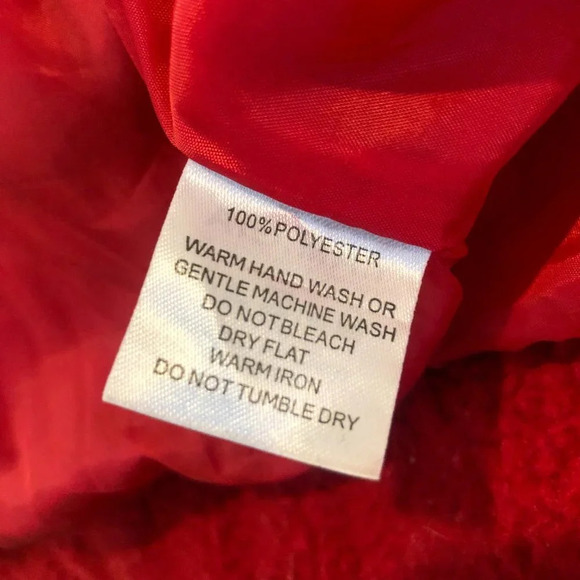 I. AM. GIA. Red Oversized Full Zip Collared Teddy Jacket Women's Small - Picture 8 of 9